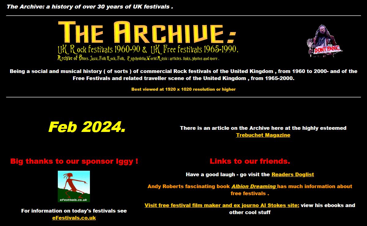 the archive ,a history of Uk rock festivals -1960-92: November 2018
