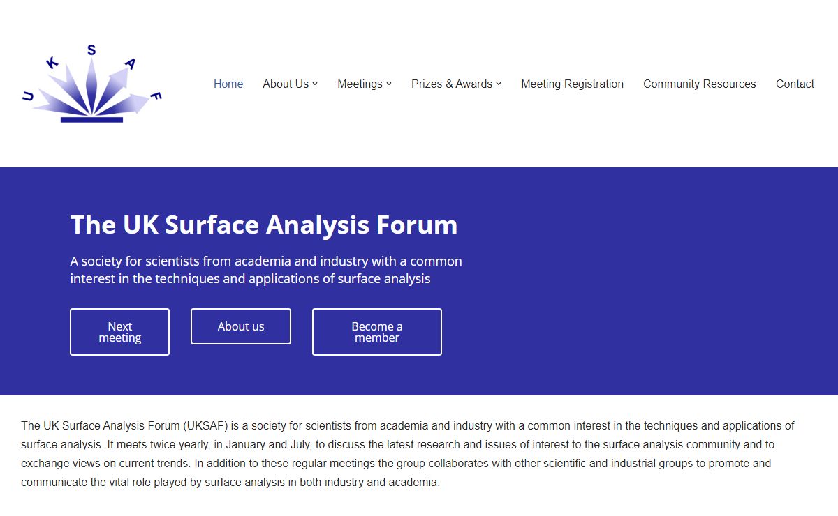 UK Surface Analysis Forum – A society for scientists from academia and industry with a common interest in the techniques and applications of surface analysis