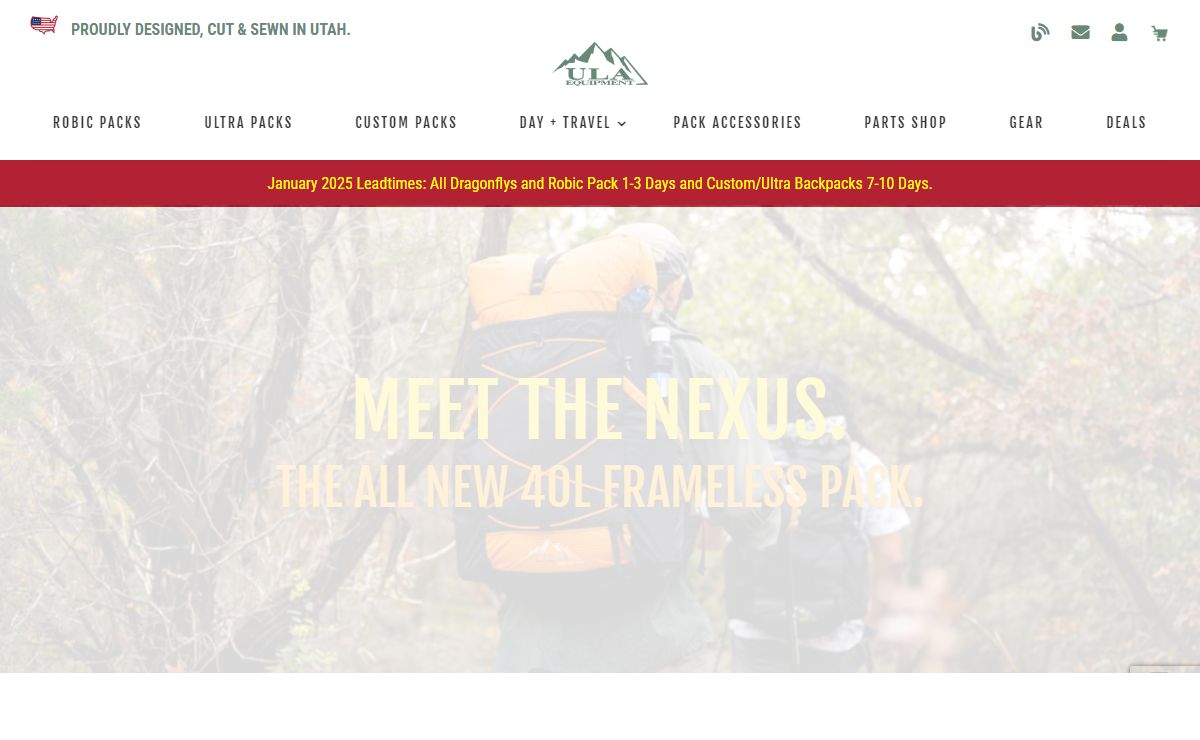 ULA | ULA Equipment | Lightweight Backpacking Equipment