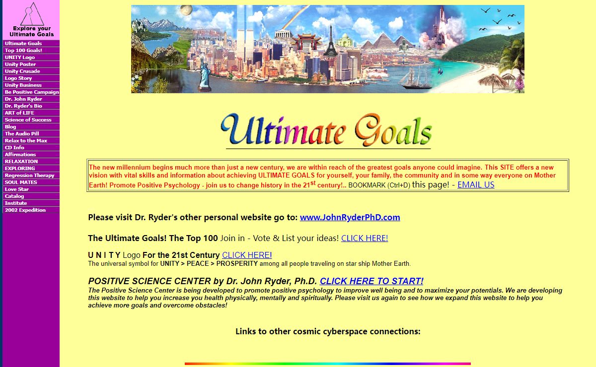 Ultimate Goals :: MindWorks :: Dr. John Ryder :: Unity Logo