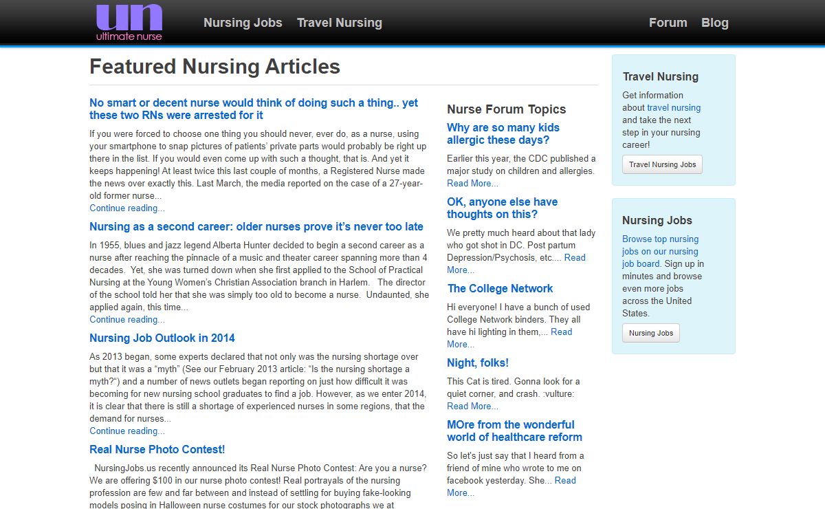 Travel Nursing, RN Jobs, and Nursing Forums at Ultimate Nurse