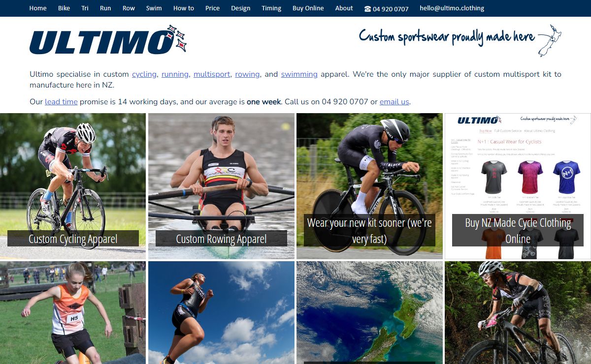Ultimo custom cycling, multisport and rowing apparel - made in New Zealand