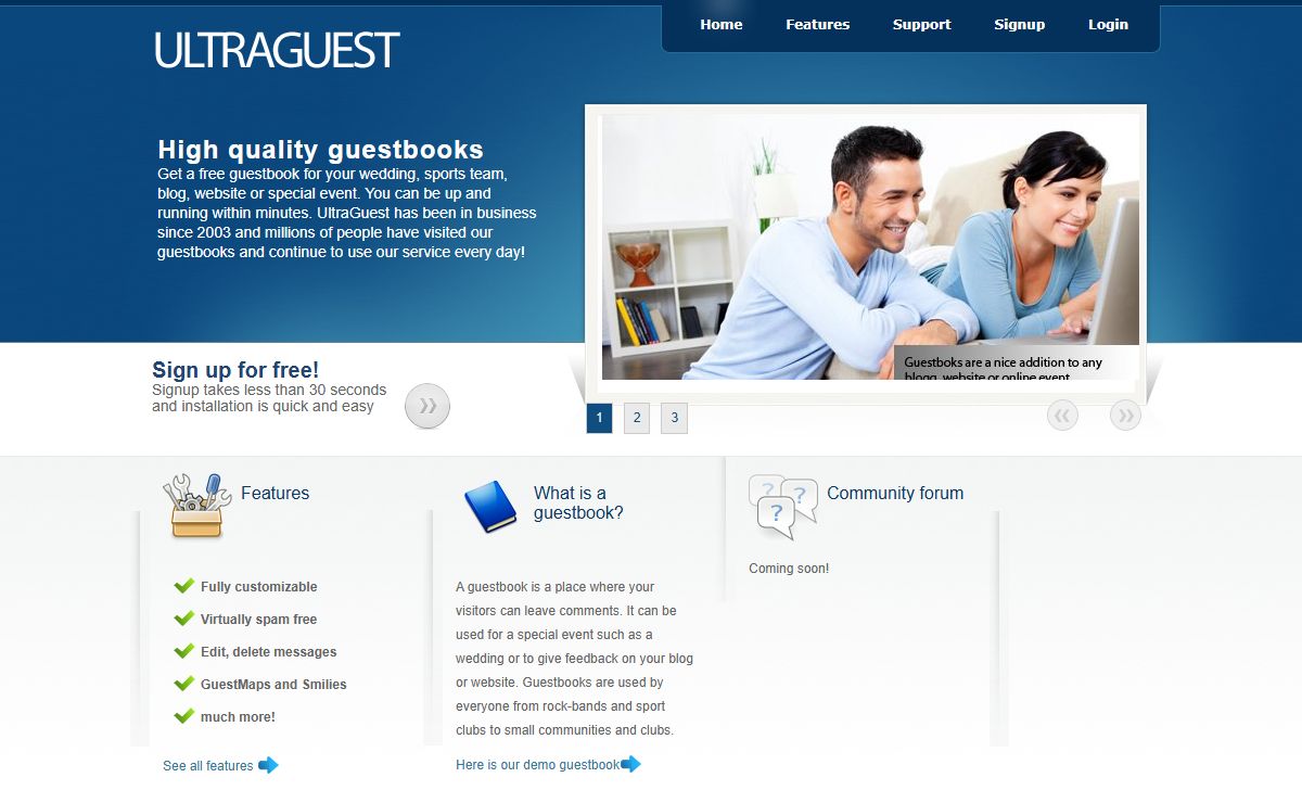 UltraGuest - Free Guestbook Service