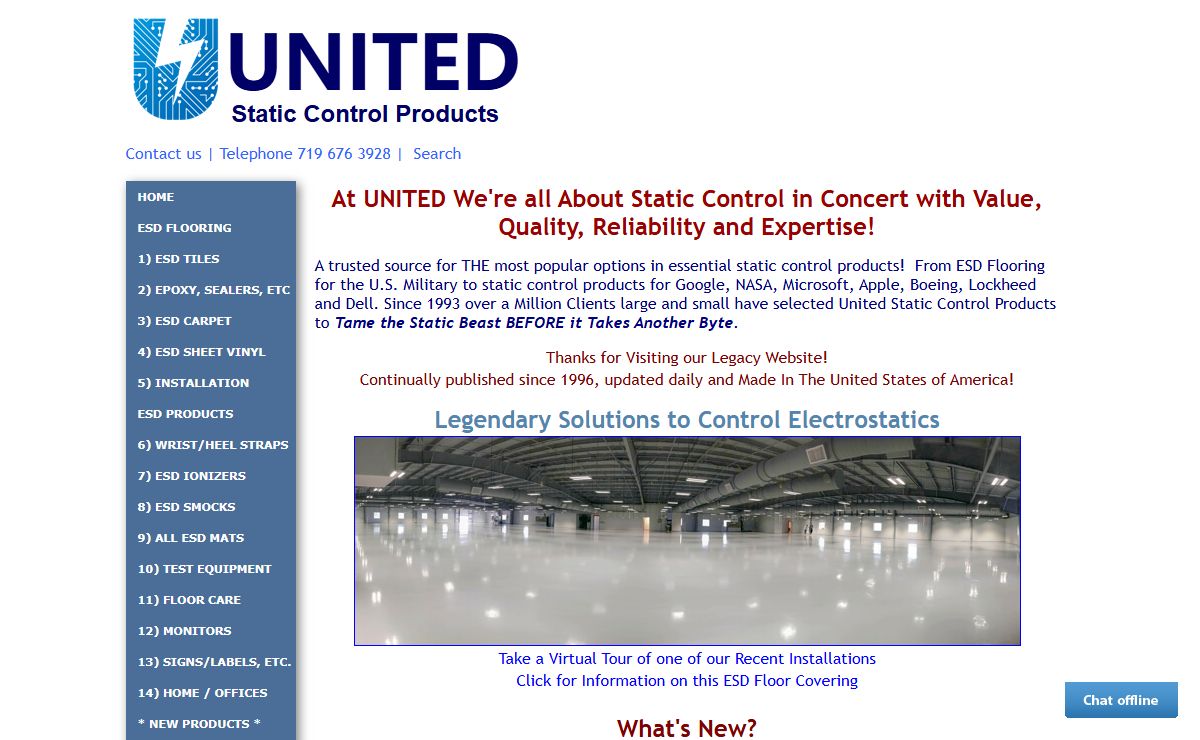 Essential Static Control / ESD Floors, Mats, Ionizers