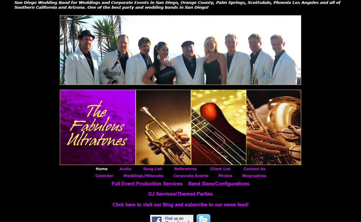 San Diego Wedding Band The Fabulous Ultratones - Live Cover Band Available for San Diego, Orange, Scottsdale and Phoenix Wedding Receptions, corporate events, mitzvahs, concerts and all Southern California