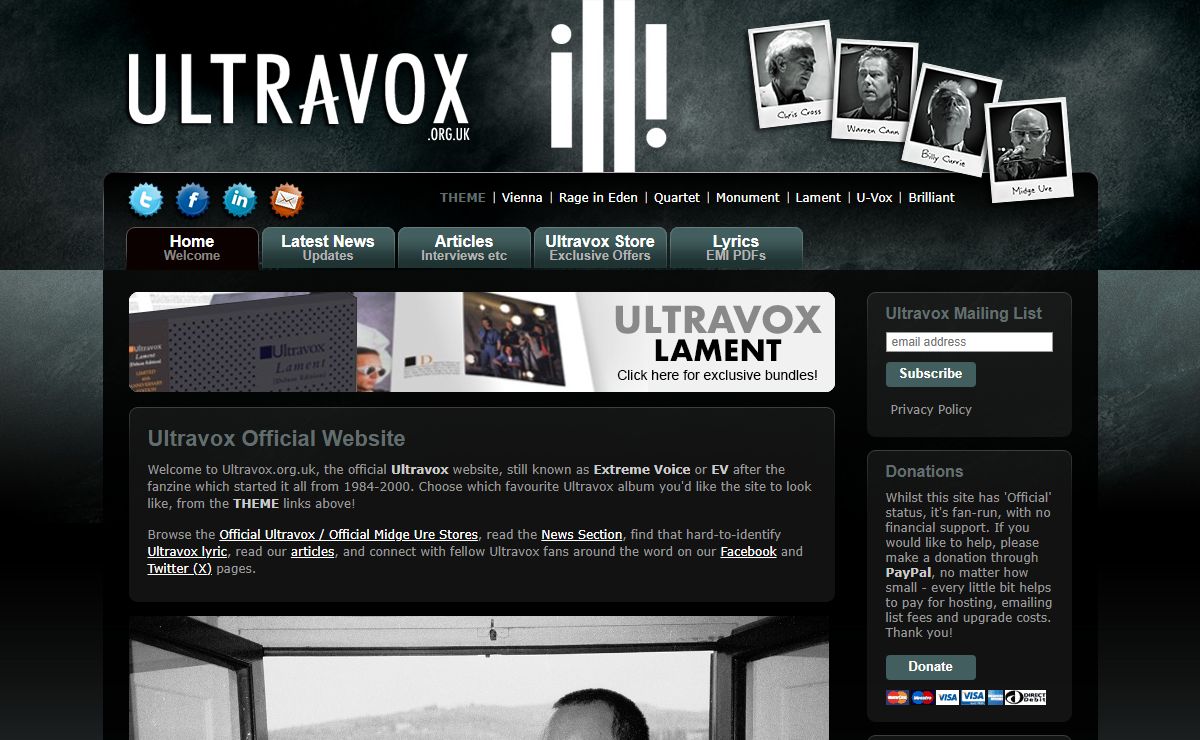 ULTRAVOX Official Website