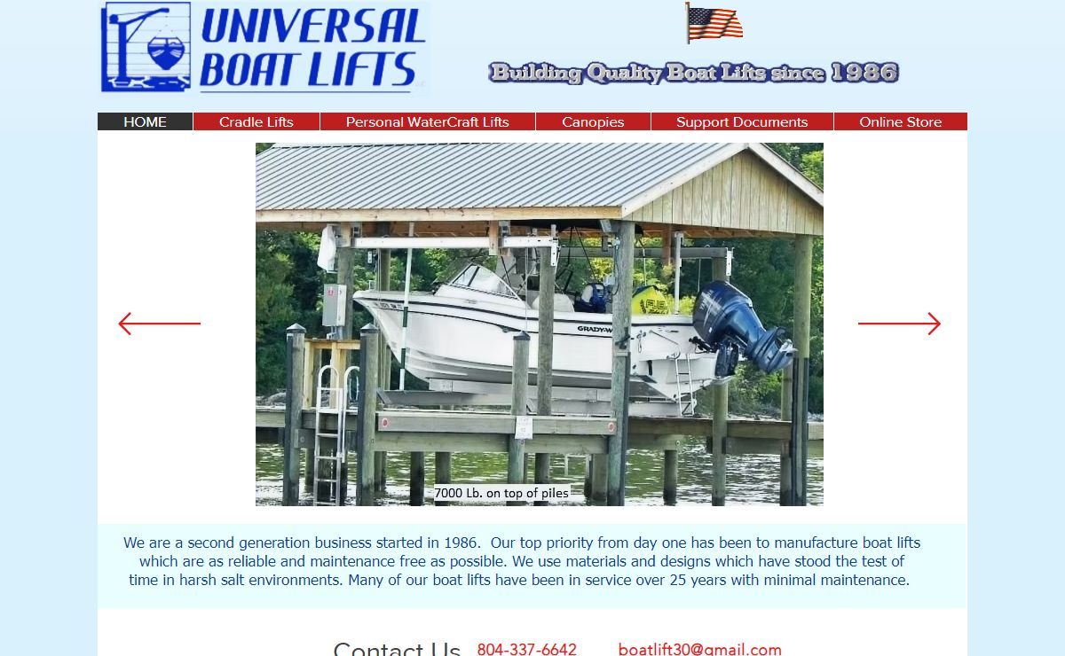Boat Lifts | Universal Boat Lifts, LLC | Virginia