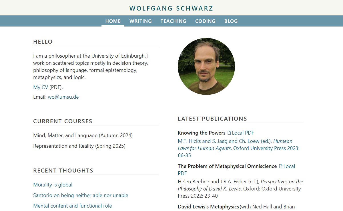 Wolfgang Schwarz :: Home