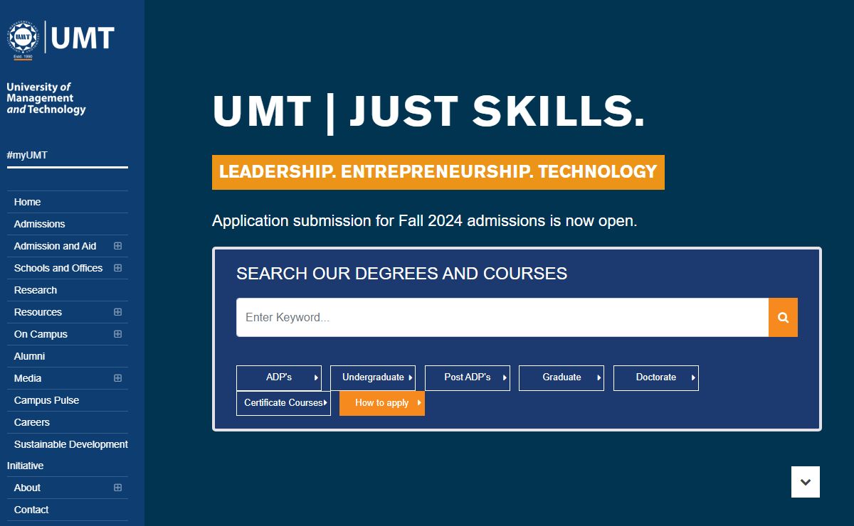 UMT - University of Management and Technology