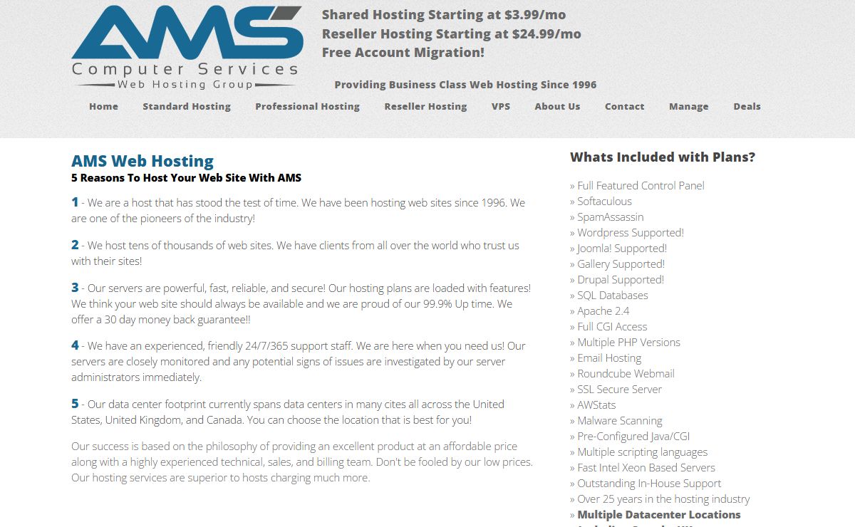 AMS Computer Services - Web Hosting - Low priced hosting