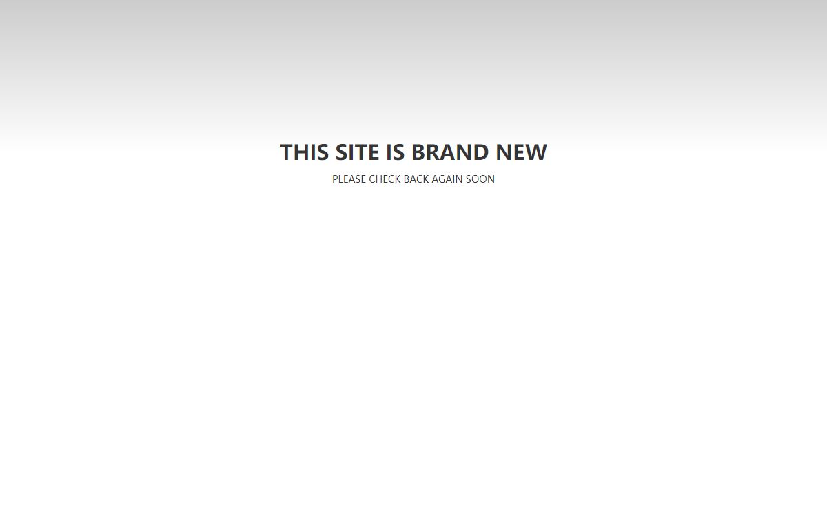 This site is brand new