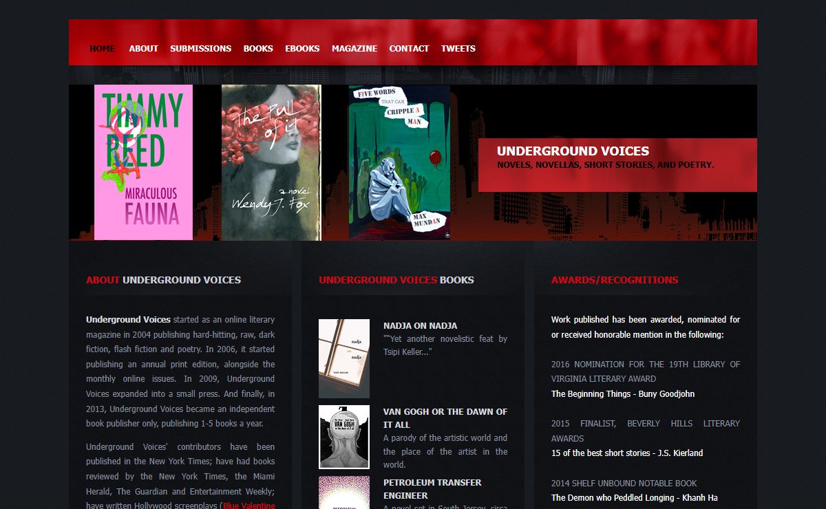 UNDERGROUND VOICES - INDEPENDENT BOOK PUBLISHER