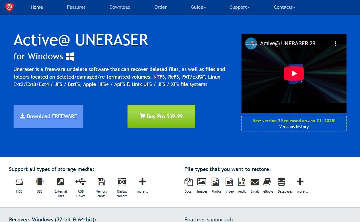 Active@ UNERASER - Freeware Data Recovery Software. Undelete Files & Volumes