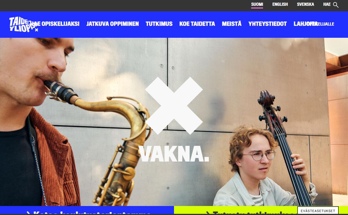 Taideyliopisto | Taiteen ylintä koulutusta Suomessa