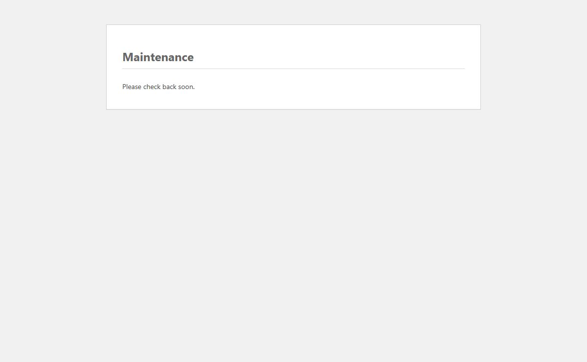 Maintenance