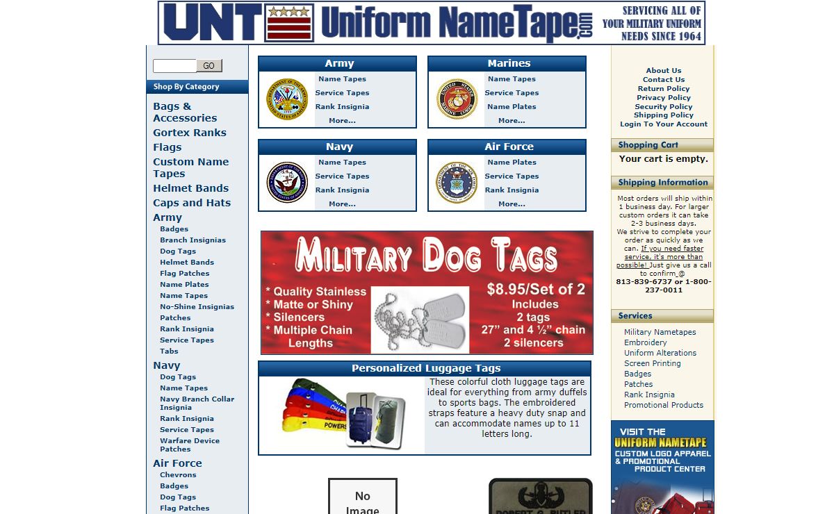 UNT Uniform Nametape | 800-237-0011 - Home