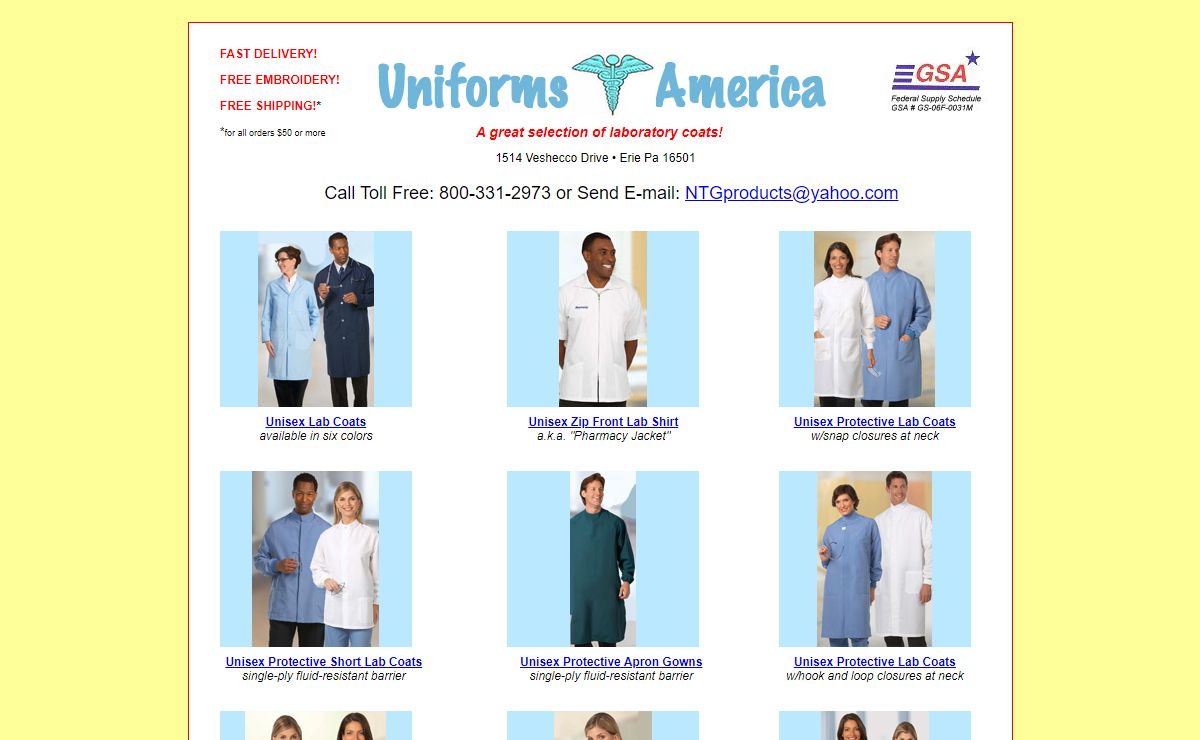 Lab coats - free embroidery of laboratory coats!