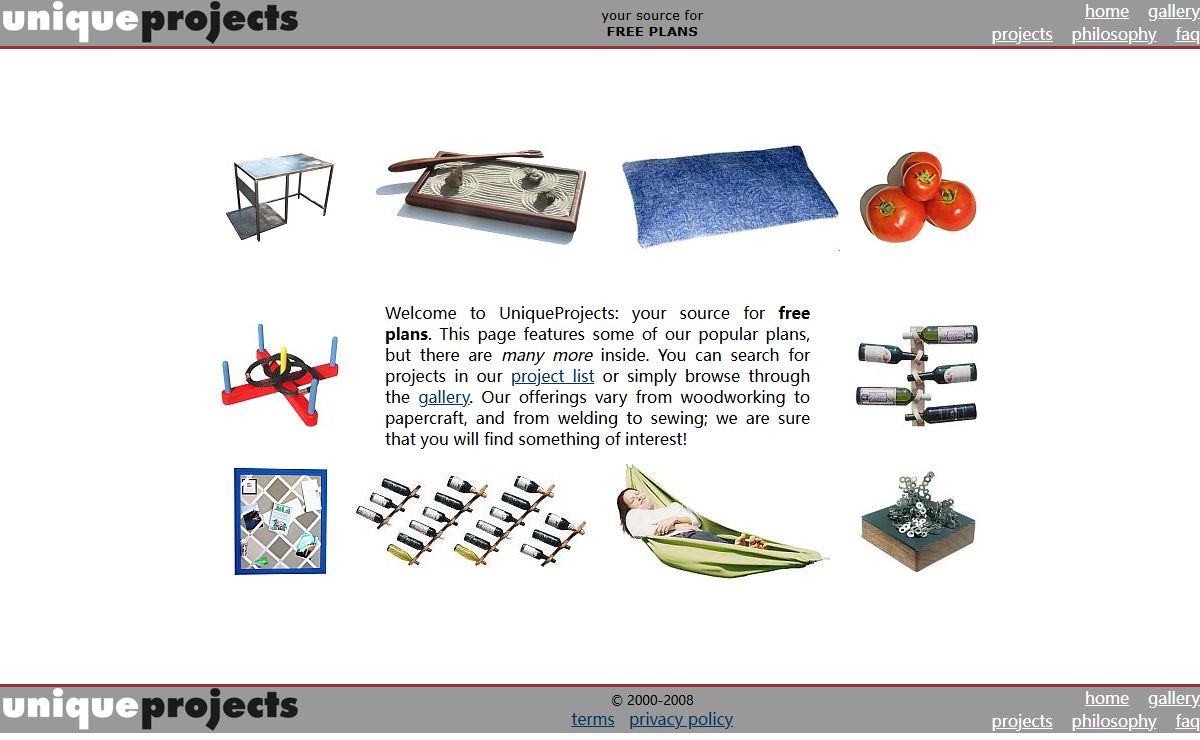 free plans for a wide variety of unique projects