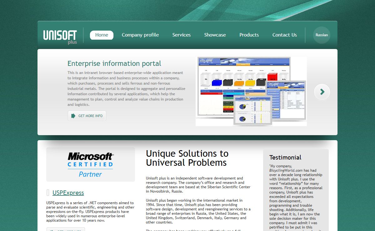 Unisoft plus LLC is an independent software development and research company.