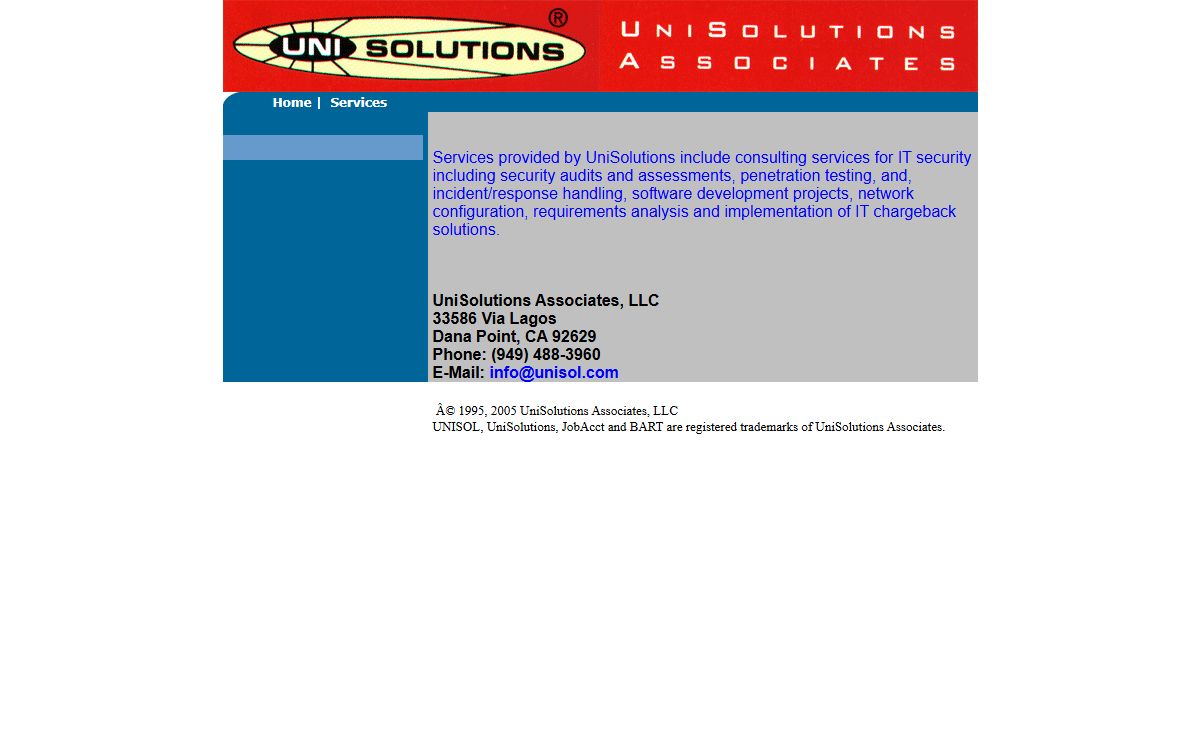 UniSolutions Associates - System Accounting, IT Chargeback, Security Services