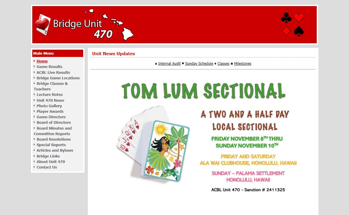 ACBL Unit 470 - Home - Honolulu Unit of the American Contract Bridge League