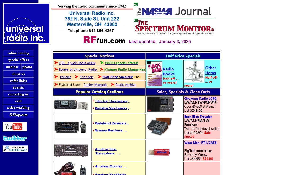 Universal Radio shortwave, amateur, scanner and CB radio since 1942