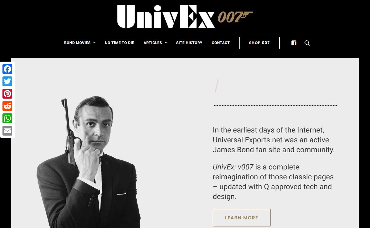 Universal Exports: the Home of James Bond, 007 - since 1996