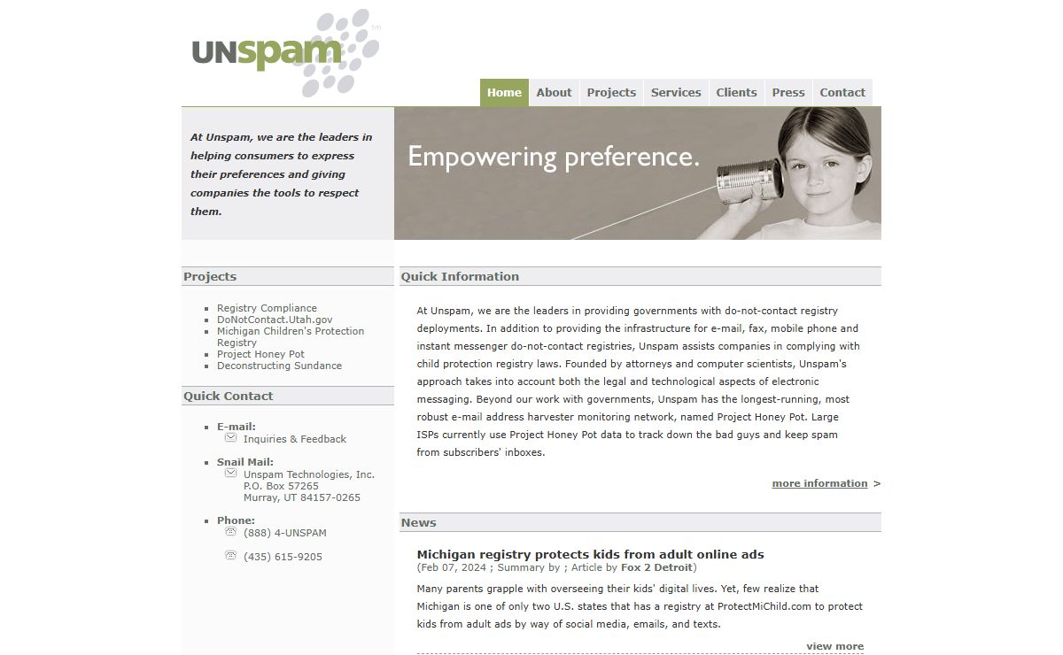 Unspam Technologies, Inc. : Homepage