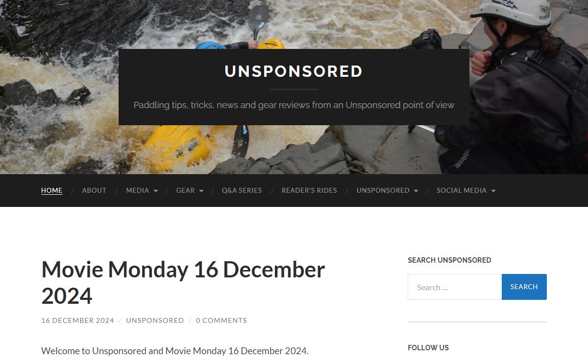 Unsponsored - Paddling tips, tricks, news and gear reviews from an Unsponsored point of view