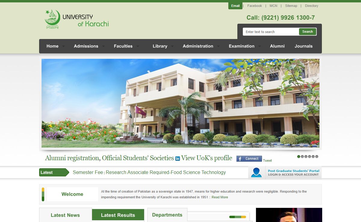 University of Karachi : Welcome