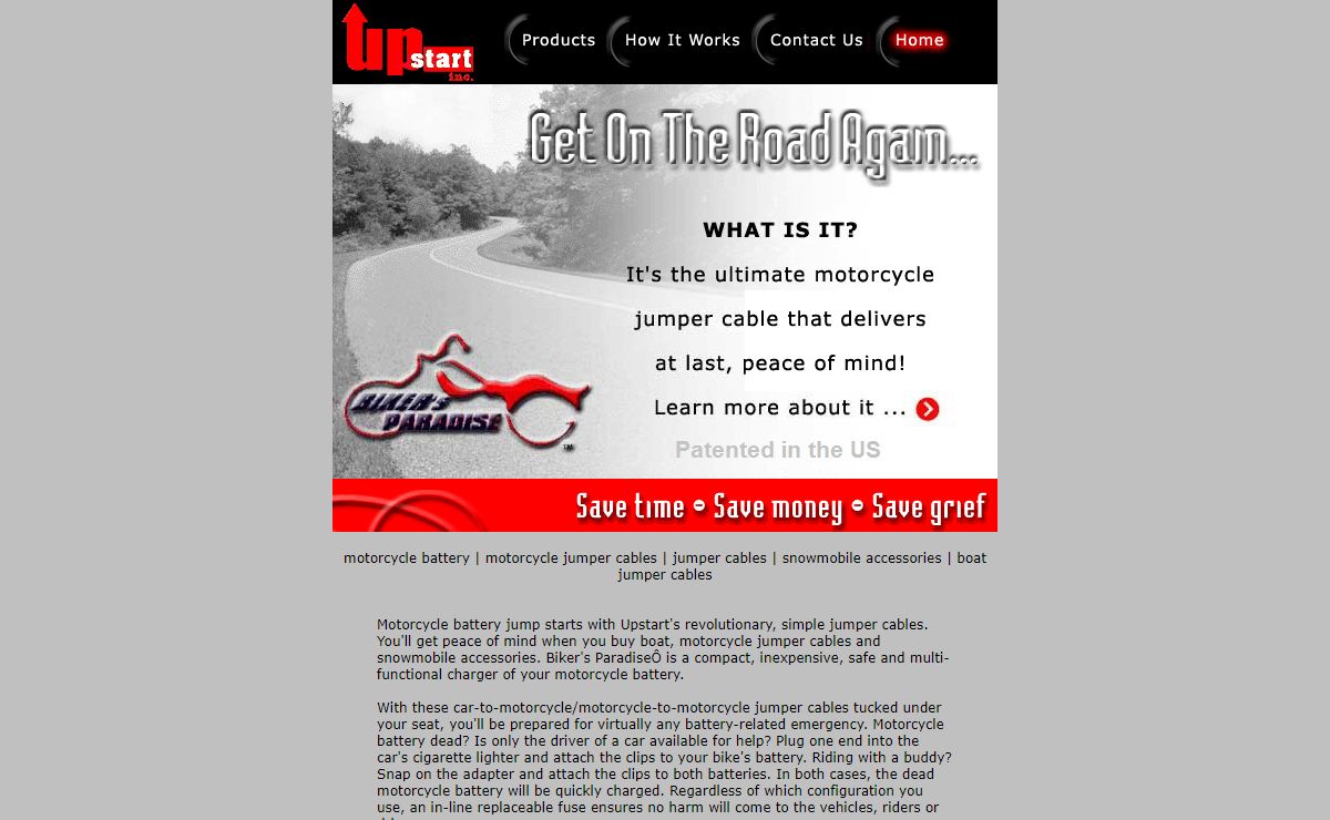 Motorcycle battery jumper cables