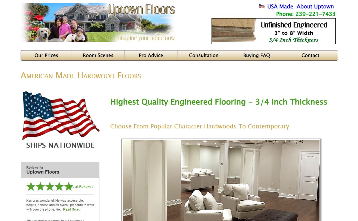 American Made Hardwood Flooring - Engineered 3/4 Inch & Solid