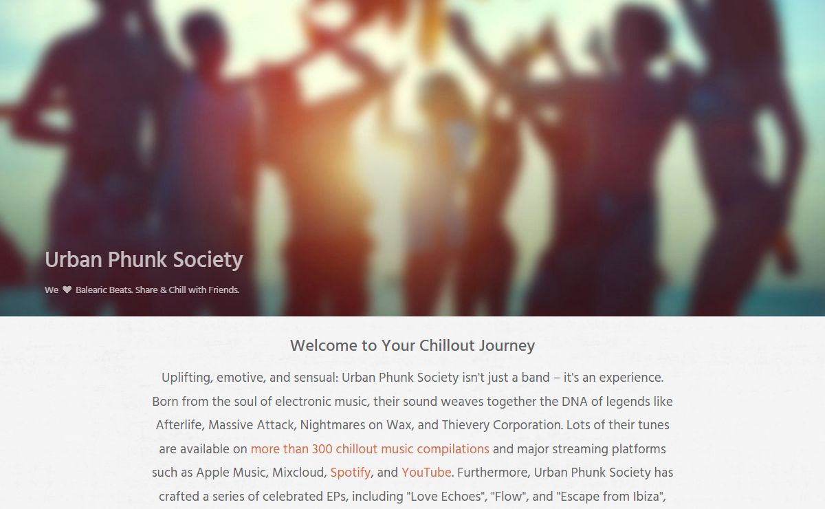 Urban Phunk Society: Welcome to Your Chillout Journey
