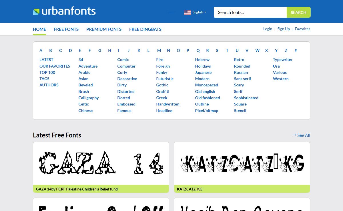 Download Free Fonts - Urban Fonts