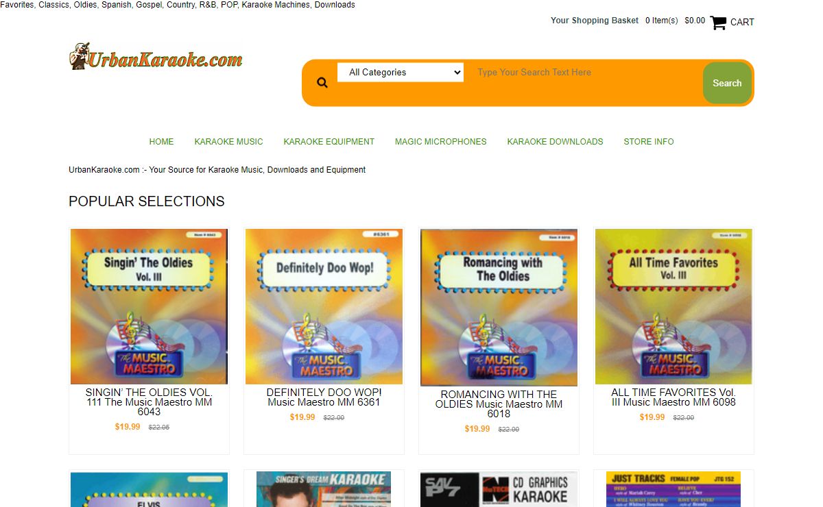 Karaoke Cds for Oldies, R&B, Spanish, Gospel, Country Music & karaoke Machines
