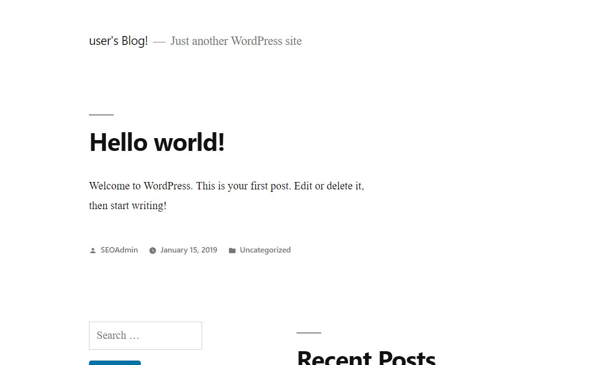 user's Blog! – Just another WordPress site