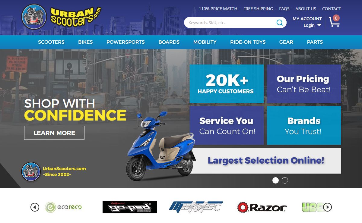 Scooters & Bikes - Best Gas Scooters and Electric Bike Store Online - UrbanScooters.com