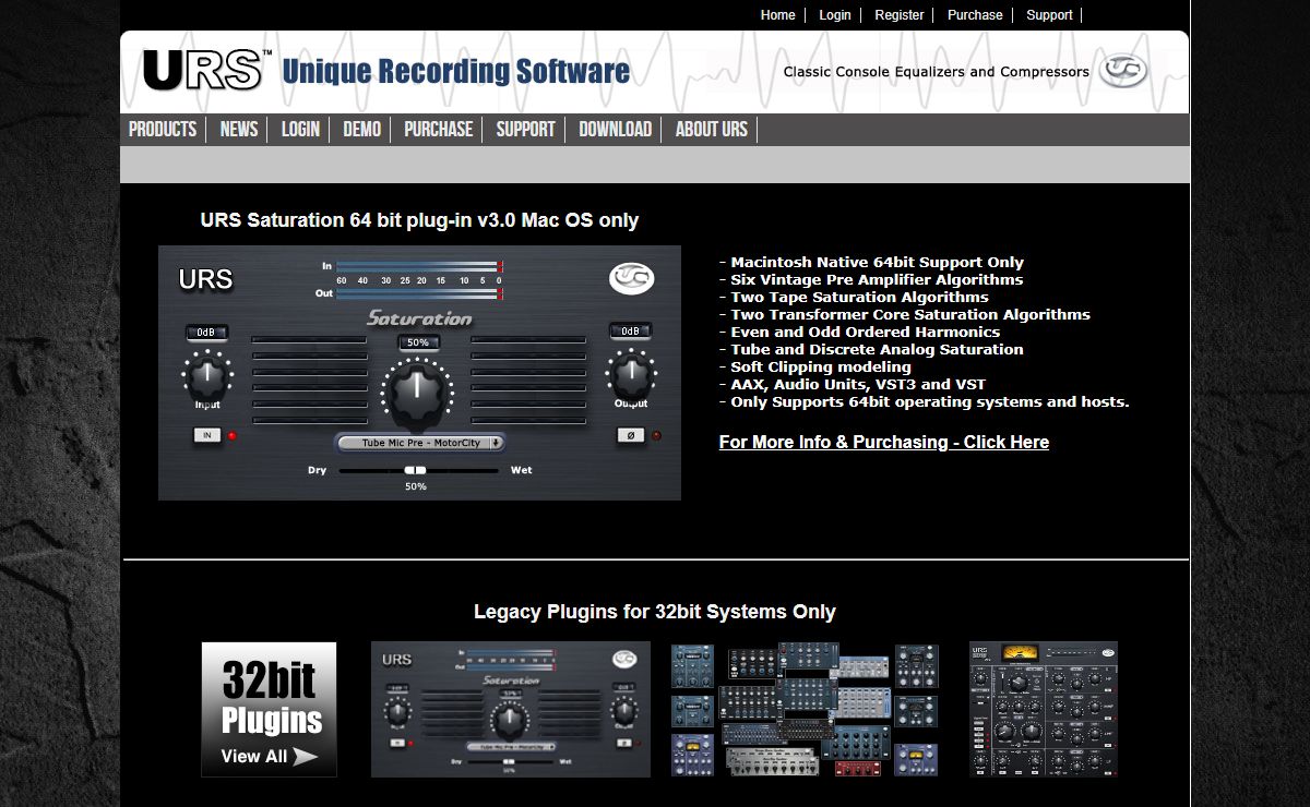URSplugins Unique Recording Software Home Page