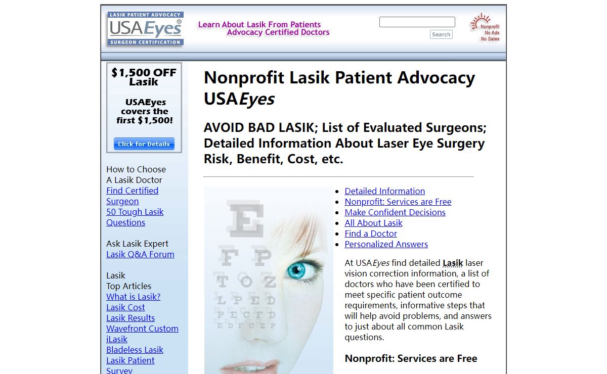 AVOID BAD LASIK; List of Evaluated Surgeons; Detailed Information About Risks, Benefits, Cost, etc.