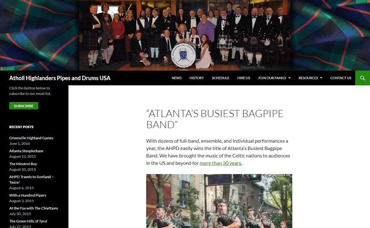 "Atlanta's Busiest Bagpipe Band" - Atholl Highlanders Pipes and Drums USA