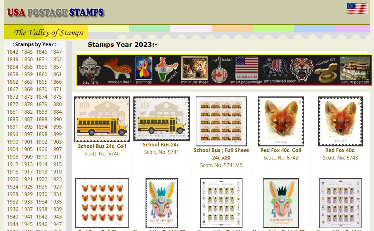 USA Postage Stamps | Stamps of America | Year 2023