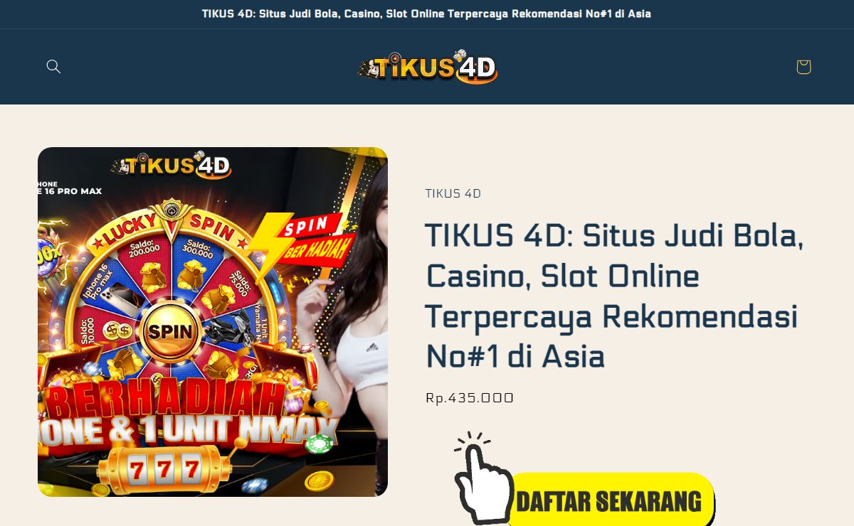 TIKUS 4D: Situs Judi Bola, Casino, Slot Online Terpercaya Rekomendasi No#1 di Asia
