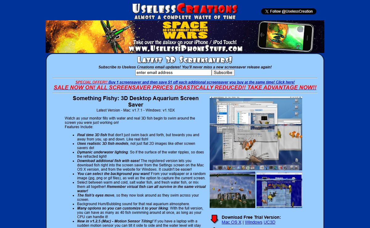 www.UselessCreations.com - The World's Best 3D Screensavers for Mac OS X and Windows!