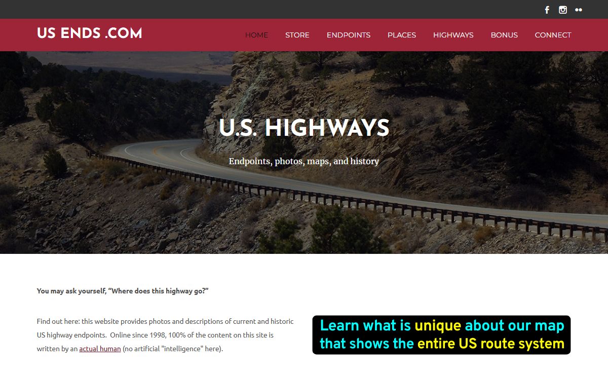 US Ends .com - US highway endpoints