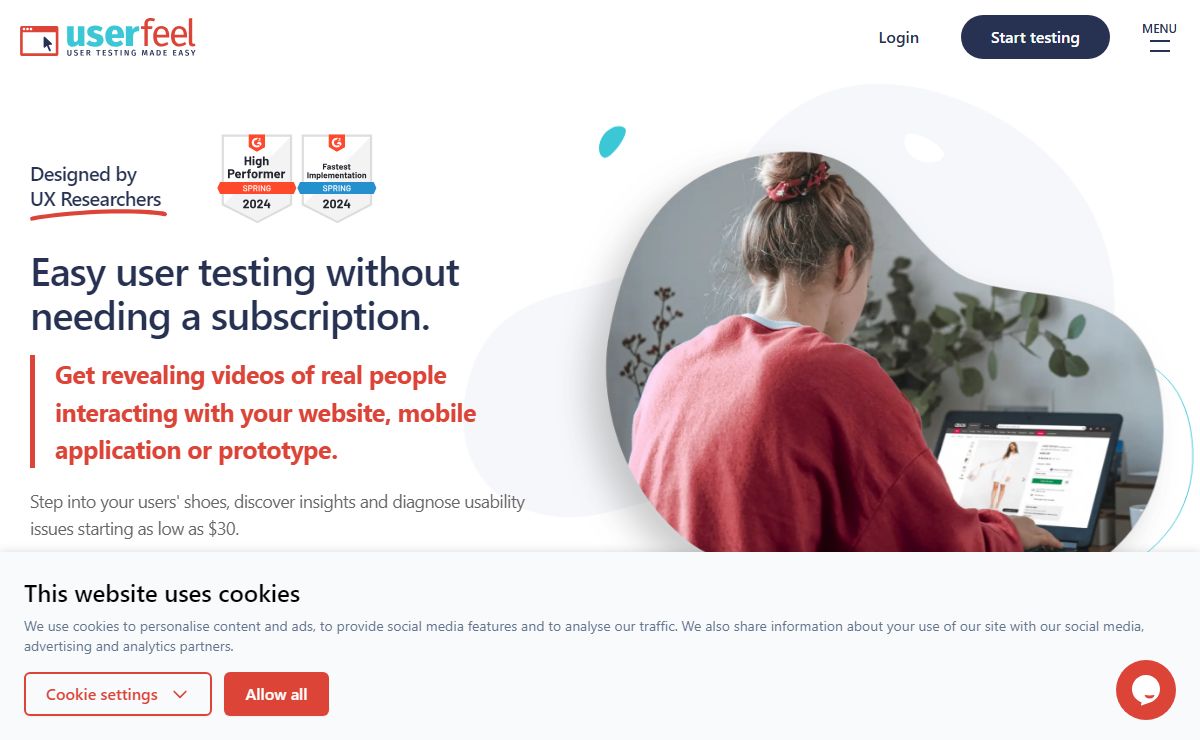 Pay as you go User Testing Tool - Userfeel