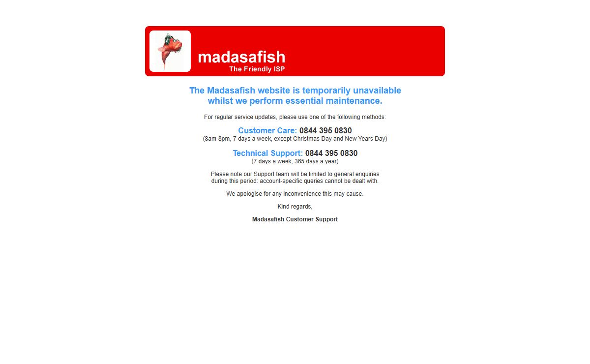 Madasafish: Broadband for Home and Business