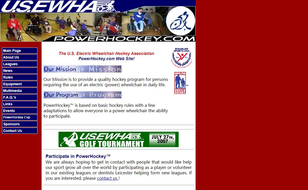 PowerHockey.com - U.S. Electric Wheelchair Hockey Association (U.S.EWHA) Web Site