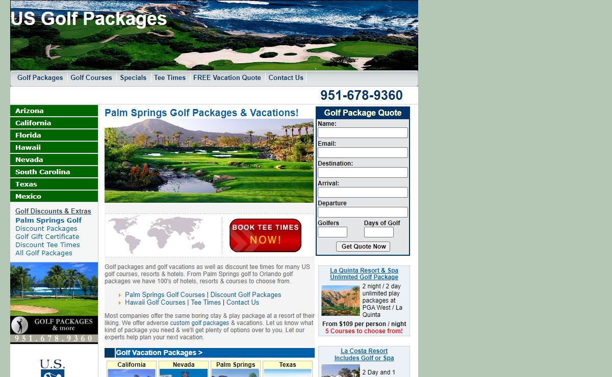 Palm Springs Golf Packages & Vacations, Phoenix Golf, Discount Tee Times