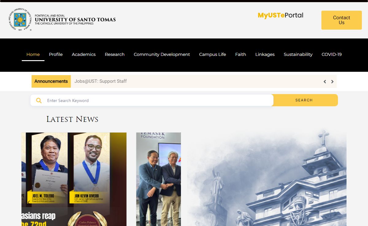 Home - University of Santo Tomas