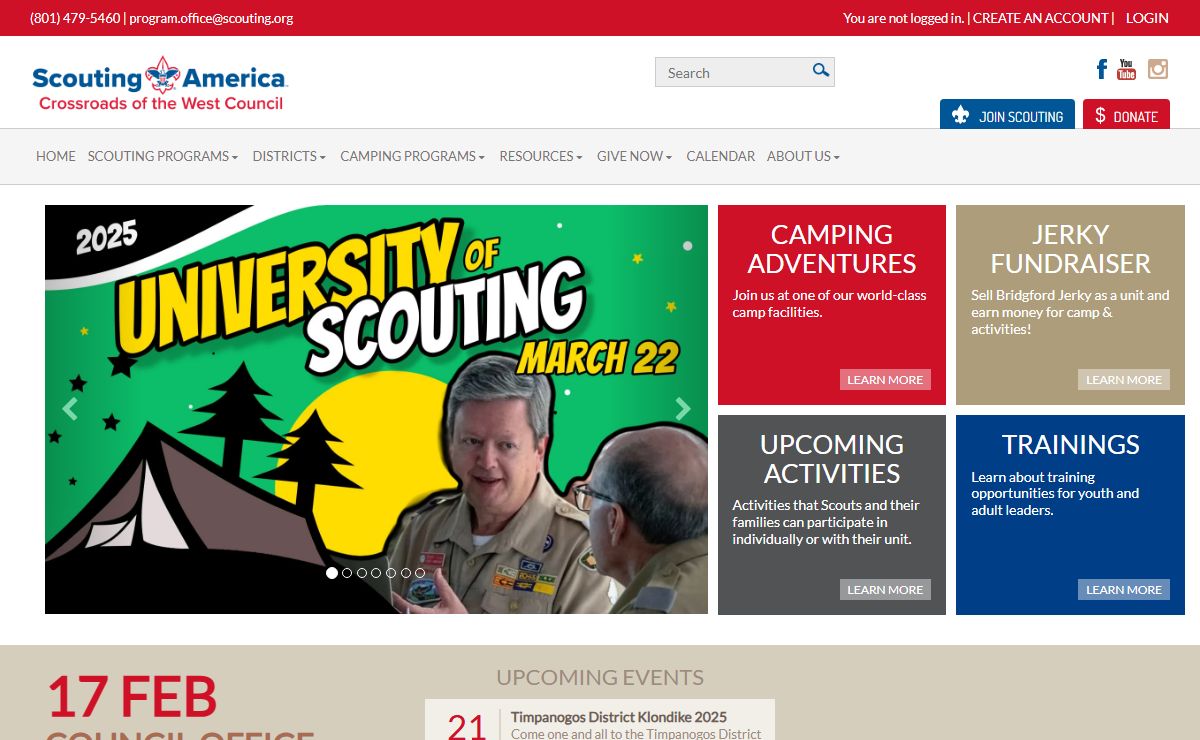 Crossroads of the West Council, Scouting America